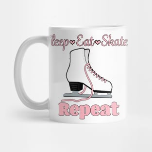 Eat-Sleep-Skate- Repeat Single Skate Design in Pink Mug